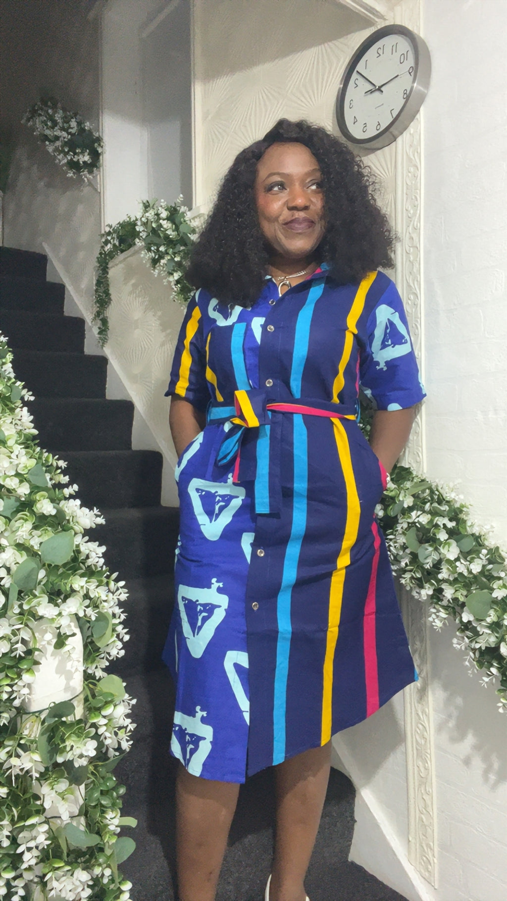 Ankara shirt dress 100%cotton uk size 12