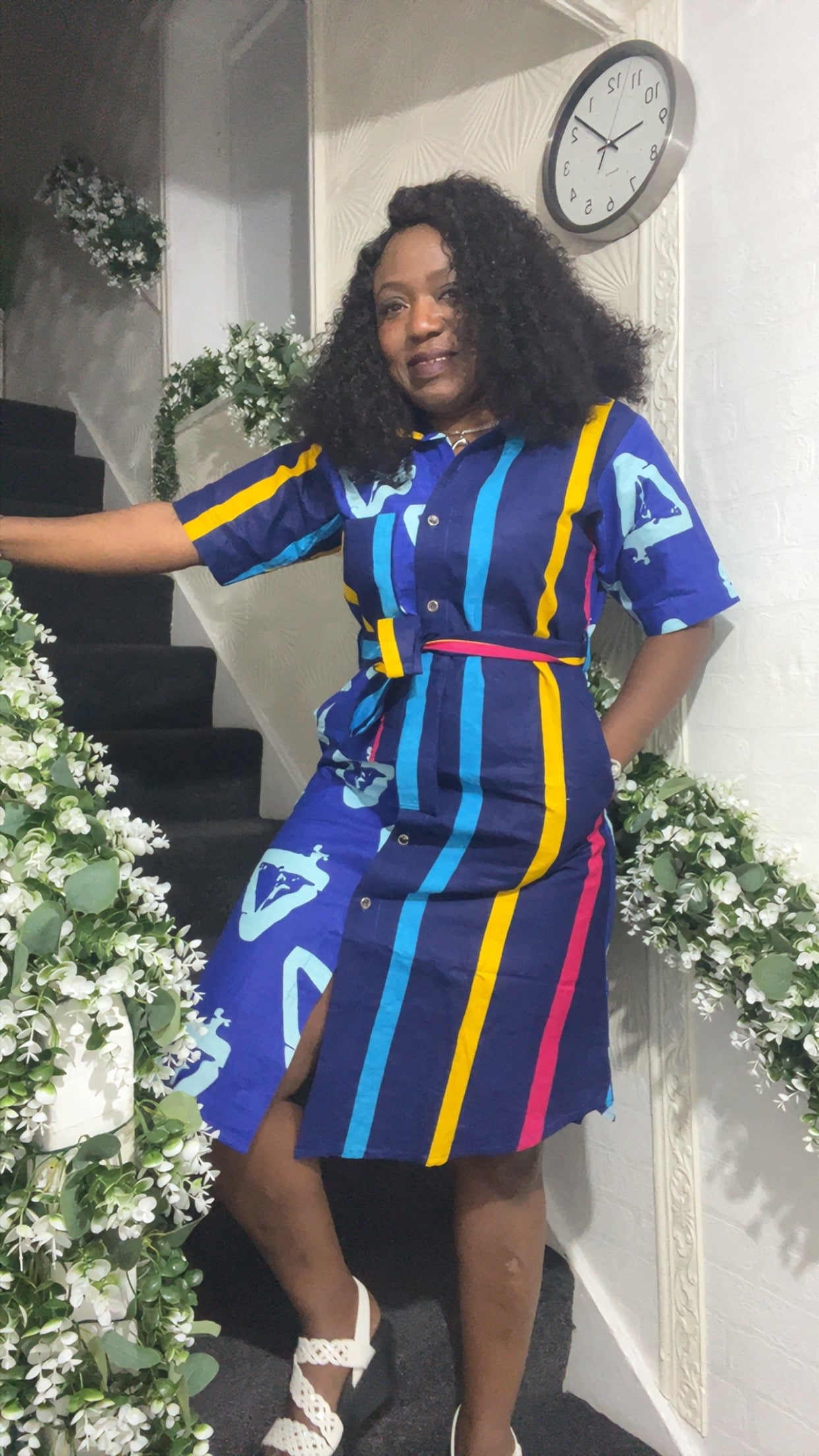 Ankara shirt dress 100%cotton uk size 12