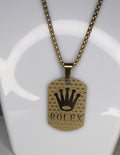 Stainless Steel Men's Necklace with Rolex Pendant