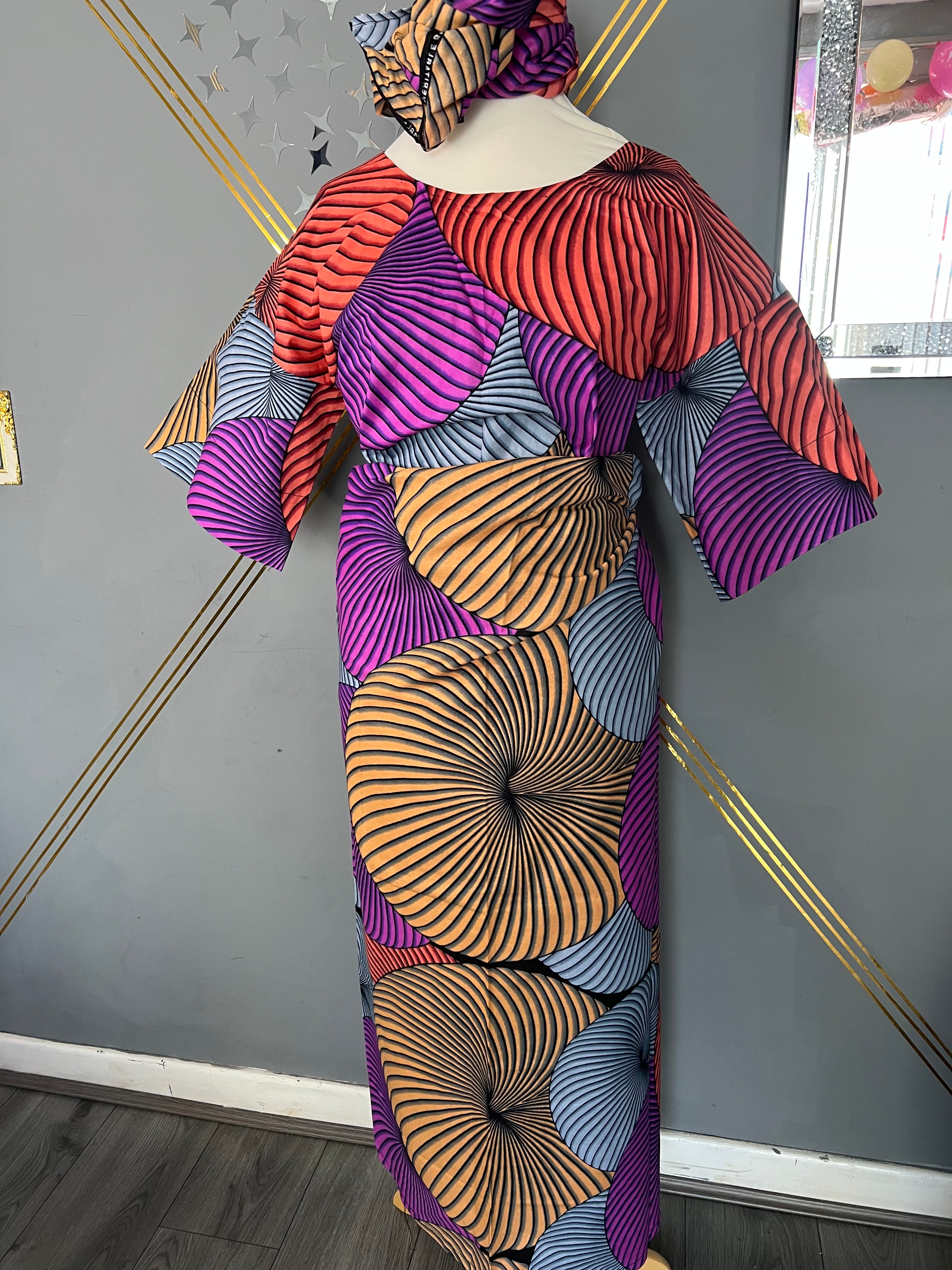 African Ankara Oleku Style (UK Sizes 10-14)