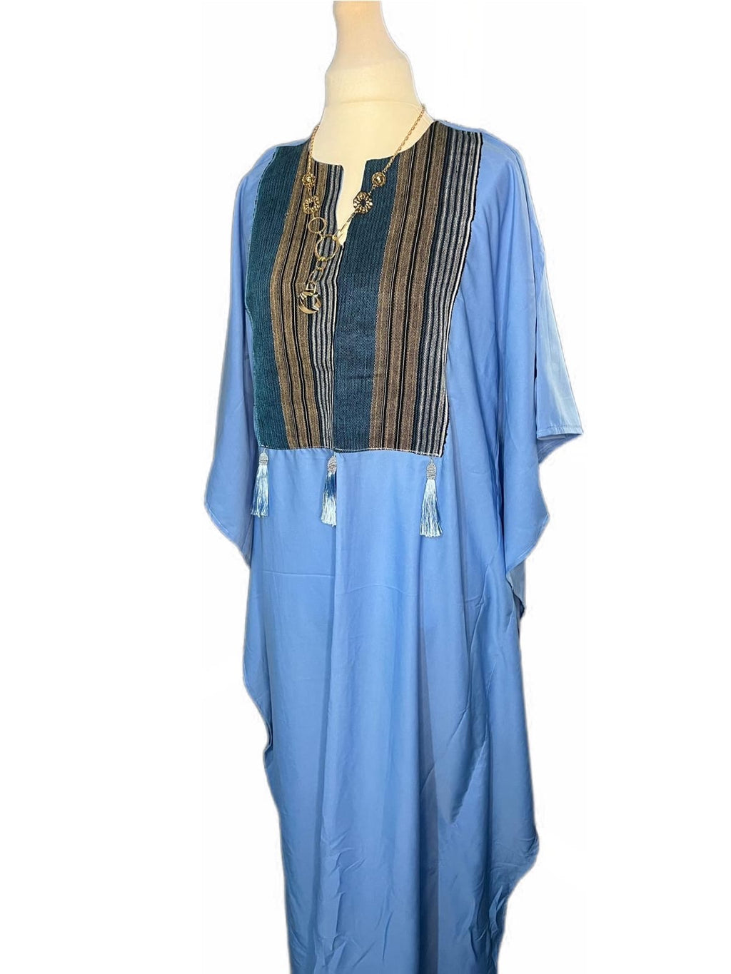 Crepe boubou dress mixed with Aso oke free uk size 12-18