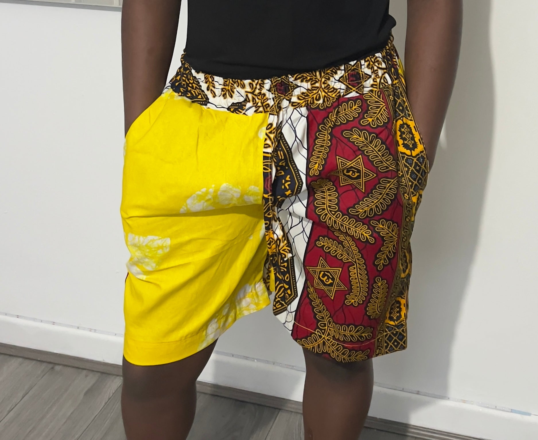 African Print Patchwork Shorts