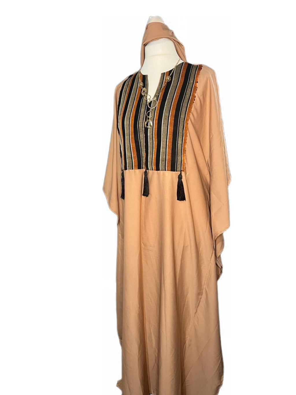 Crepe boubou dress mixed with Aso oke free uk size 12-18
