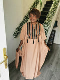 Crepe boubou dress mixed with Aso oke free uk size 12-18