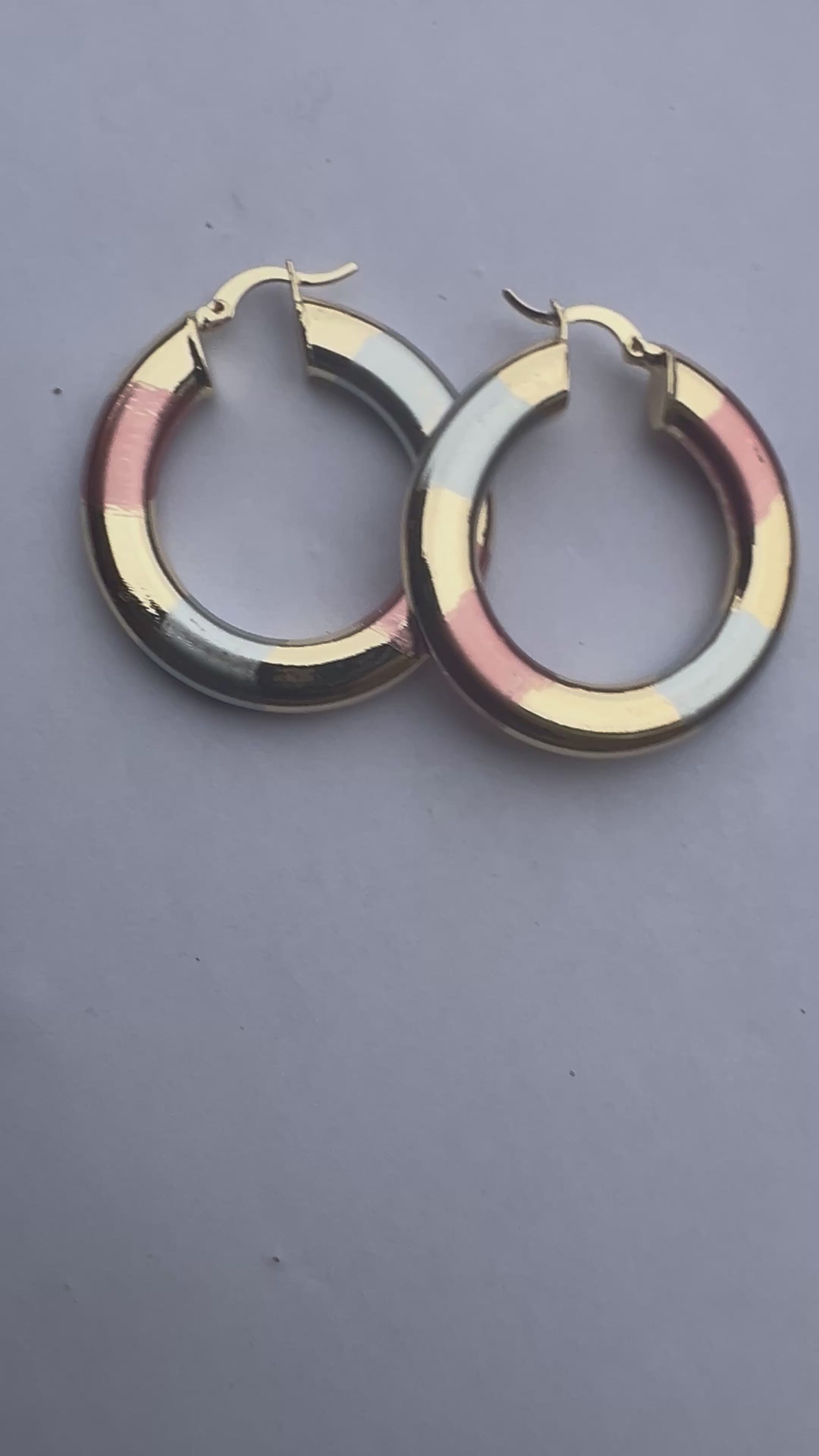 3 Tones Hoop Earring